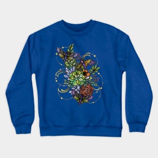 Midnight Moths And A Symphony Of Succulents Crewneck Sweatshirt